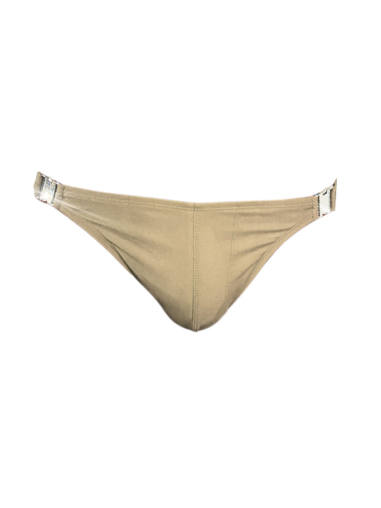 Men's Quick-Dry Odor-Control Solid Color Side Snap Swim Briefs | dmunderwear detail image 7