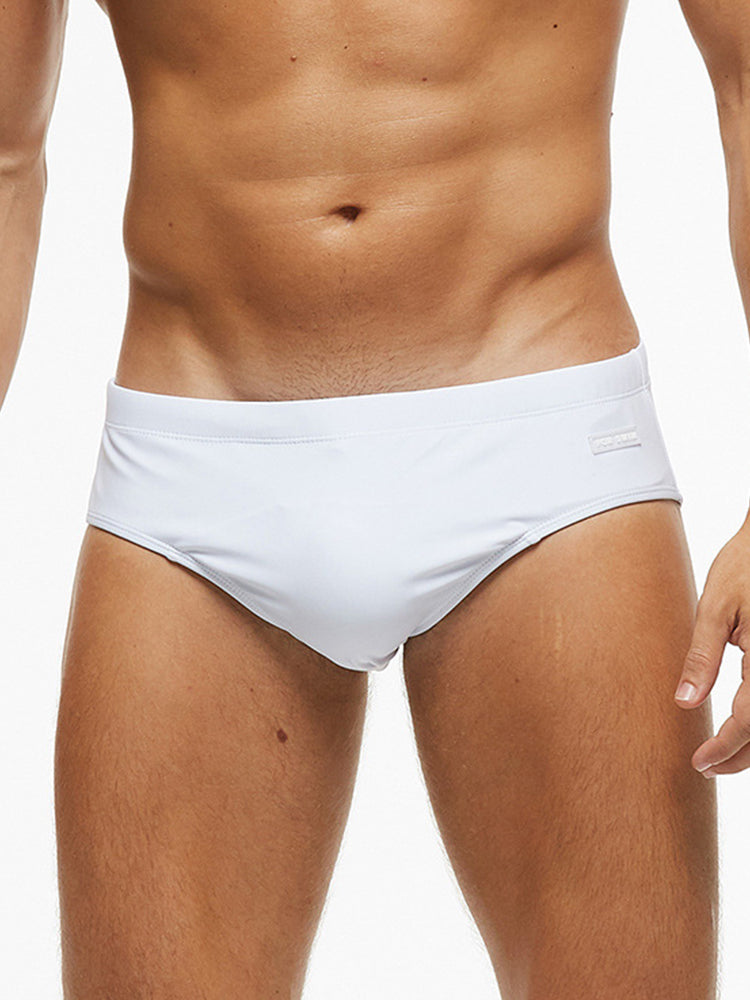 Men's Quick-Dry Printed UV Protection No-Slip Elastic Swim Briefs | dmunderwear detail image 14