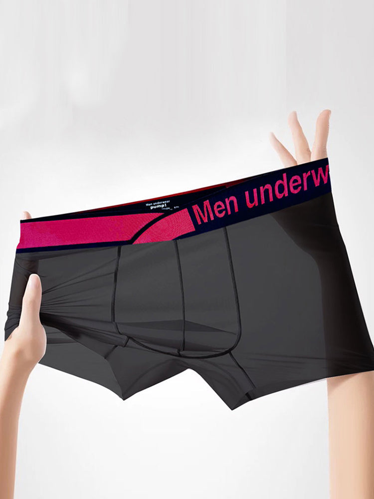 Men's Quick-Dry Semi-Sheer Lightweight Ice Silk Trunks | dmunderwear detail image 5