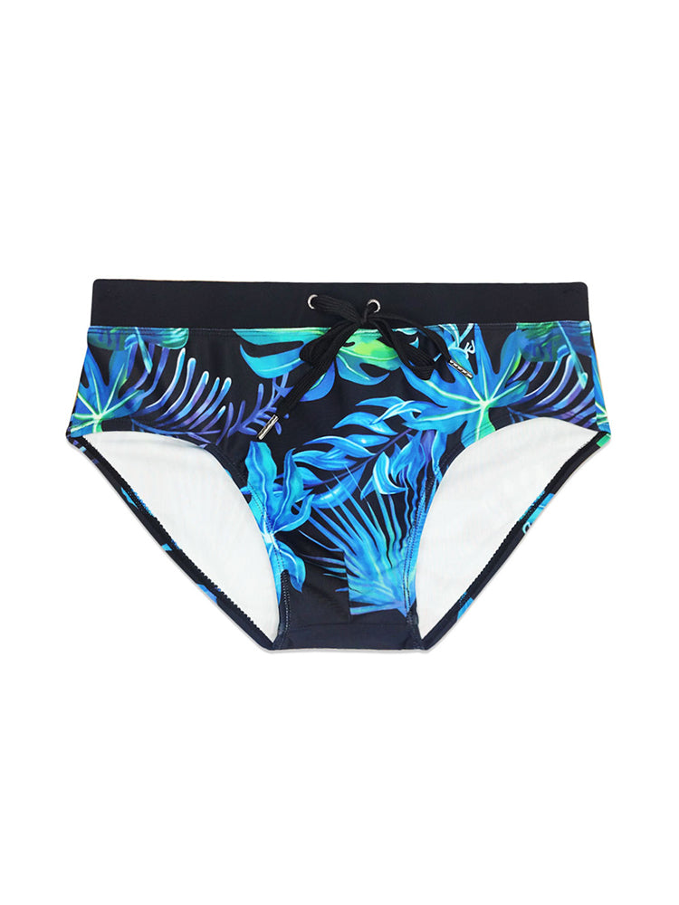 Men's Retro Print Casual Beach Swim Briefs | dmunderwear detail image 12