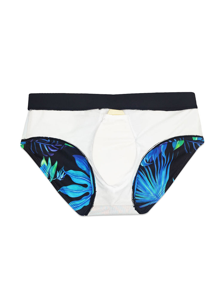 Men's Retro Print Casual Beach Swim Briefs | dmunderwear detail image 13