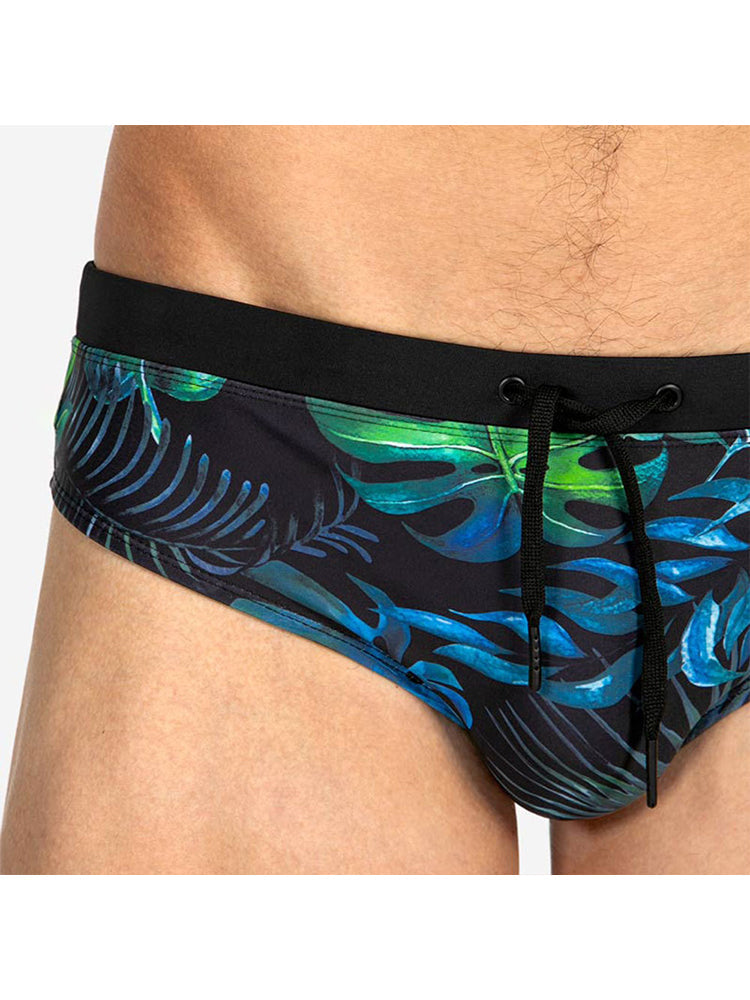 Men's Retro Print Casual Beach Swim Briefs | dmunderwear detail image 6