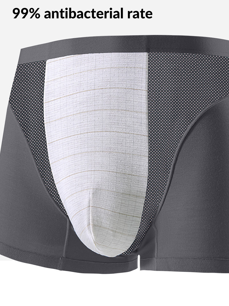 Men's Seamless Antibacterial Modal Trunk | dmunderwear detail image 6