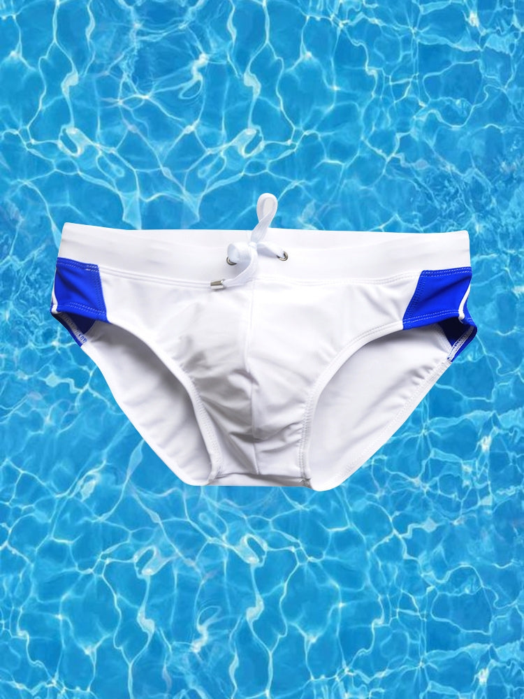 Men's Seamless Comfort Color-Blocked Quick-Dry Swim Briefs | dmunderwear