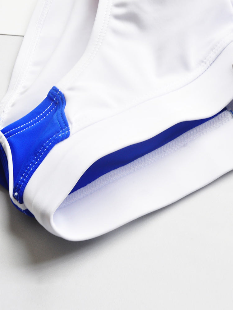 Men's Seamless Comfort Color-Blocked Quick-Dry Swim Briefs | dmunderwear detail image 10