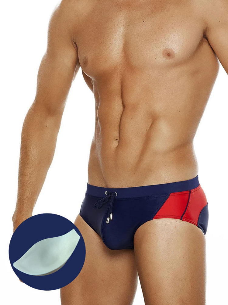 Men's Seamless Comfort Color-Blocked Quick-Dry Swim Briefs | dmunderwear detail image 13
