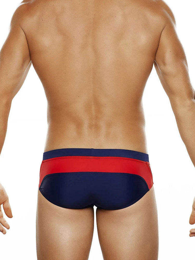 Men's Seamless Comfort Color-Blocked Quick-Dry Swim Briefs | dmunderwear detail image 15