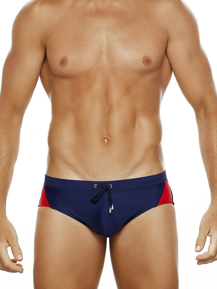 Men's Seamless Comfort Color-Blocked Quick-Dry Swim Briefs | dmunderwear detail image 17