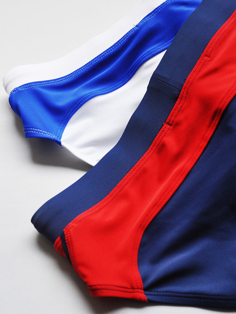 Men's Seamless Comfort Color-Blocked Quick-Dry Swim Briefs | dmunderwear detail image 18