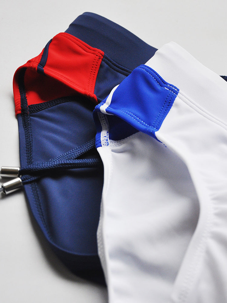 Men's Seamless Comfort Color-Blocked Quick-Dry Swim Briefs | dmunderwear detail image 19