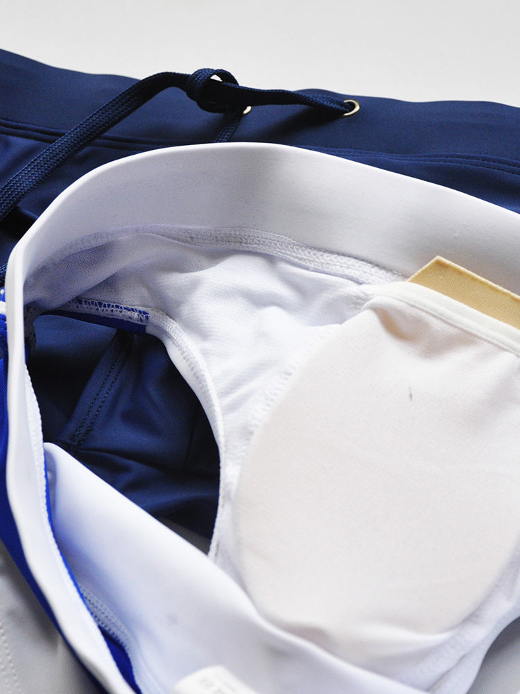 Men's Seamless Comfort Color-Blocked Quick-Dry Swim Briefs | dmunderwear detail image 20