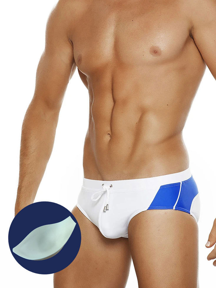 Men's Seamless Comfort Color-Blocked Quick-Dry Swim Briefs | dmunderwear detail image 3