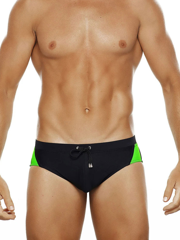 Men's Seamless Comfort Color-Blocked Quick-Dry Swim Briefs | dmunderwear detail image 7