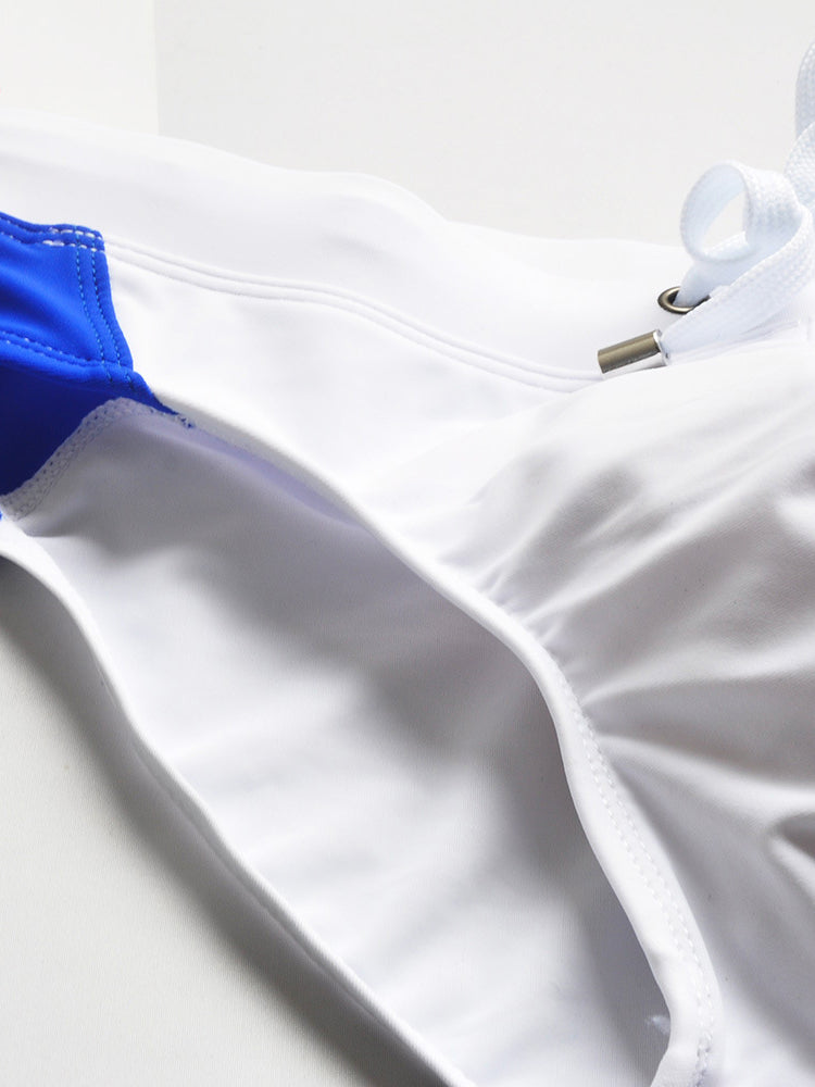 Men's Seamless Comfort Color-Blocked Quick-Dry Swim Briefs | dmunderwear detail image 9