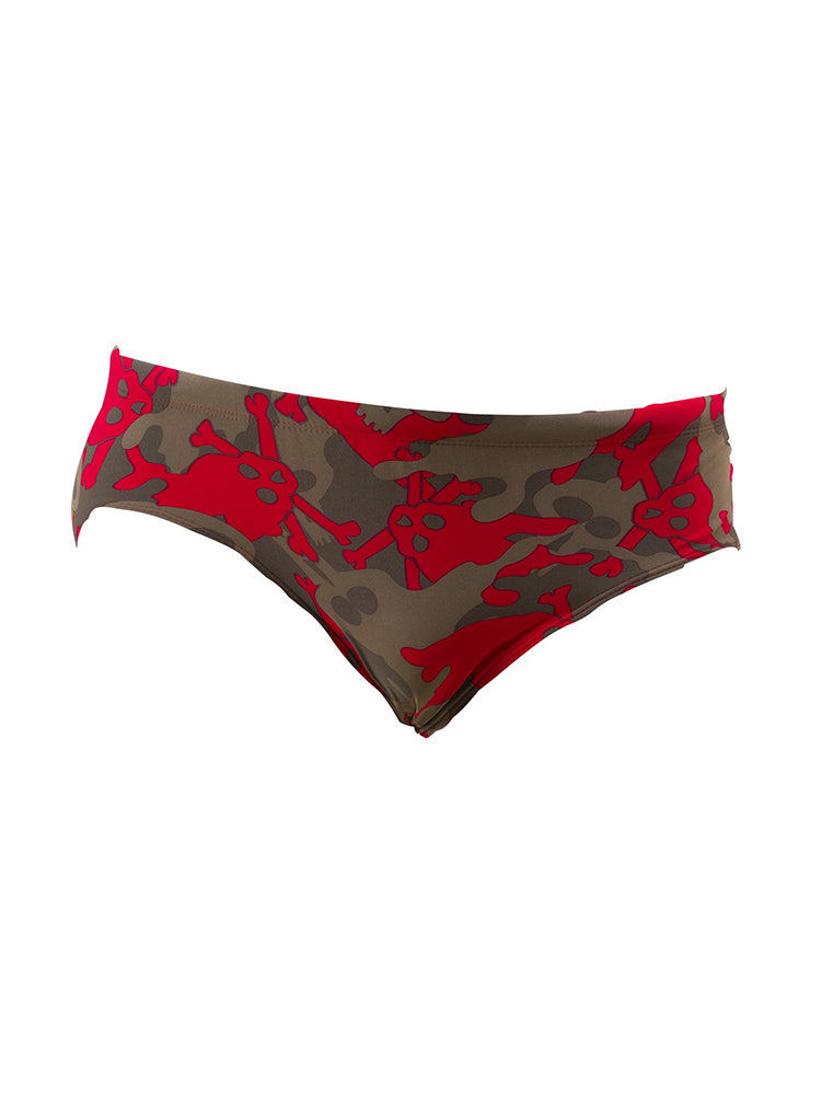 Men's Seamless Comfort Low-Rise Fashionable Graphic Swim Briefs | dmunderwear detail image 12