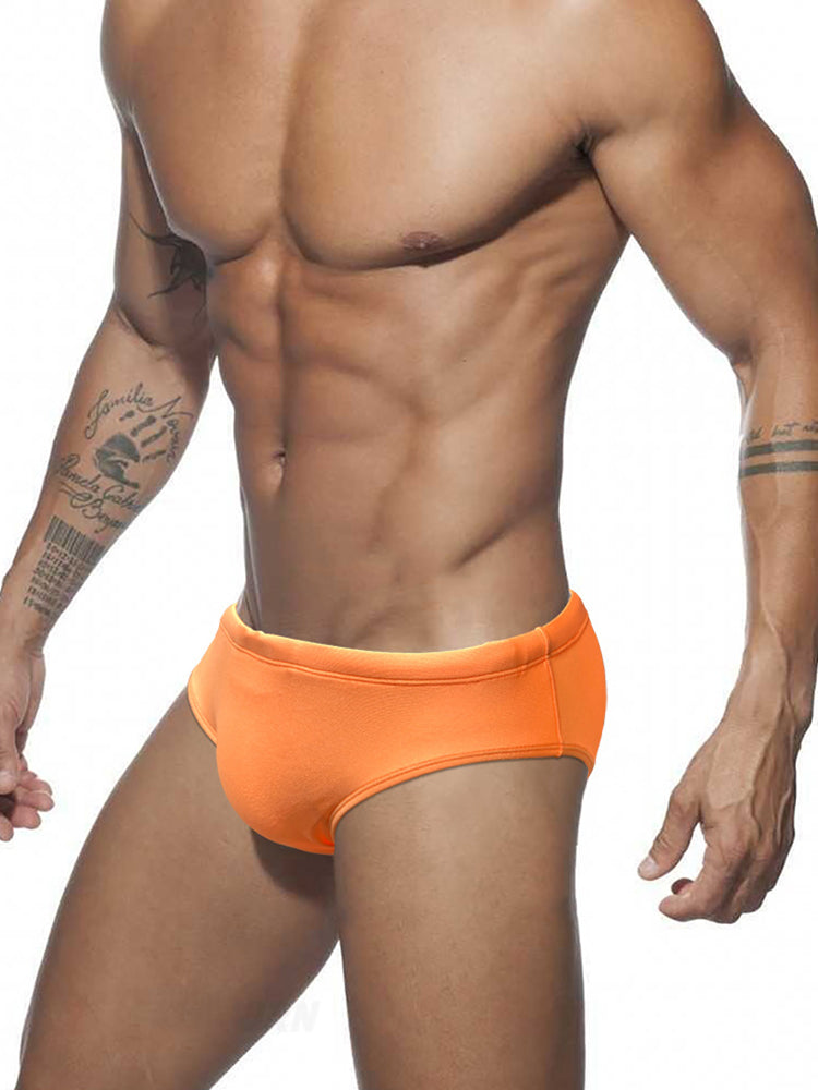 Men's Seamless Comfort Sexy Solid Color Full Coverage Swim Briefs | dmunderwear detail image 15