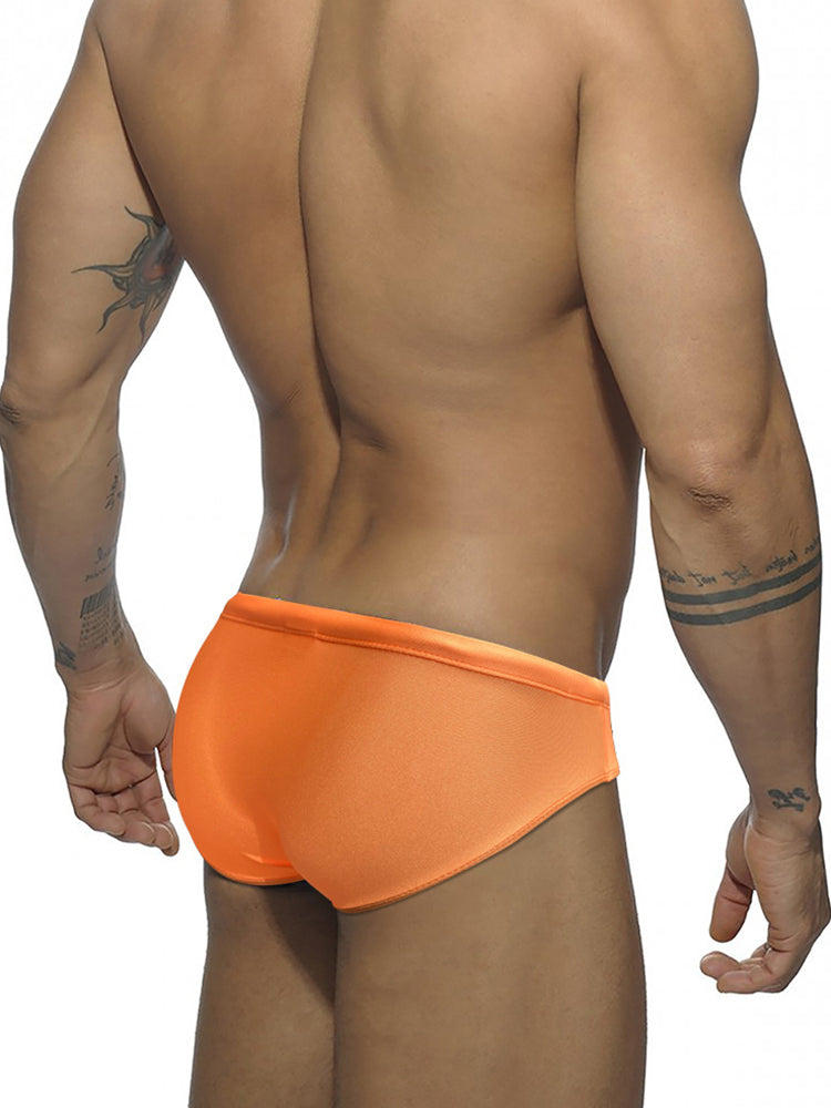 Men's Seamless Comfort Sexy Solid Color Full Coverage Swim Briefs | dmunderwear detail image 16