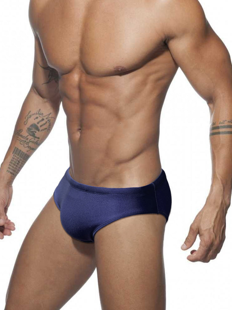 Men's Seamless Comfort Sexy Solid Color Full Coverage Swim Briefs | dmunderwear detail image 19