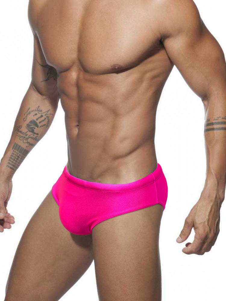 Men's Seamless Comfort Sexy Solid Color Full Coverage Swim Briefs | dmunderwear detail image 8