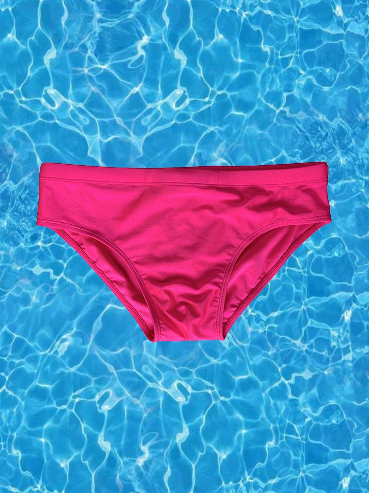 Men's Seamless Comfort Solid Color Shiny Swim Briefs | dmunderwear