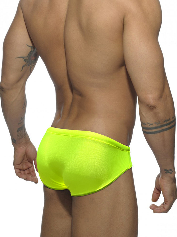 Men's Seamless Comfort Solid Color Shiny Swim Briefs | dmunderwear detail image 13