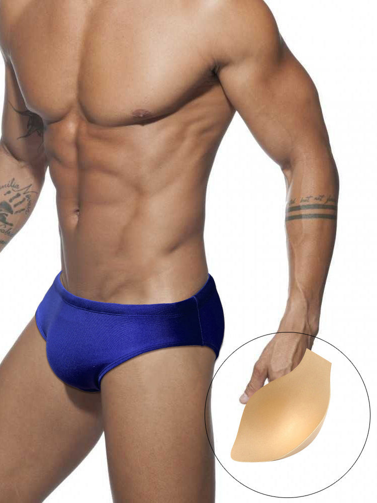 Men's Seamless Comfort Solid Color Shiny Swim Briefs | dmunderwear detail image 18