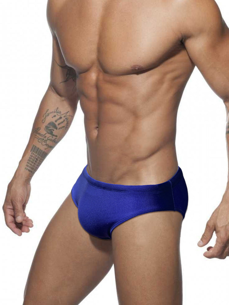 Men's Seamless Comfort Solid Color Shiny Swim Briefs | dmunderwear detail image 19