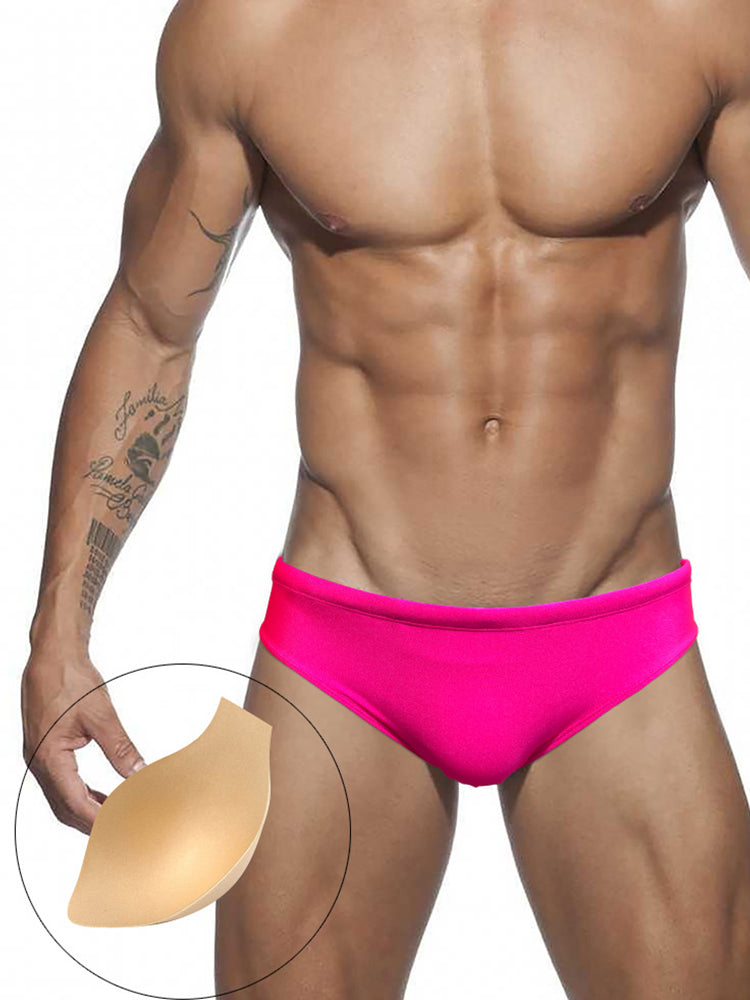 Men's Seamless Comfort Solid Color Shiny Swim Briefs | dmunderwear detail image 20