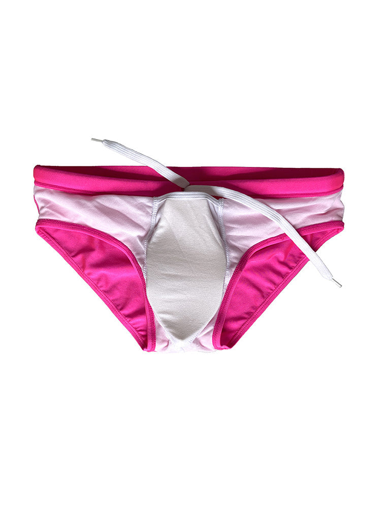 Men's Seamless Comfort Solid Color Shiny Swim Briefs | dmunderwear detail image 6
