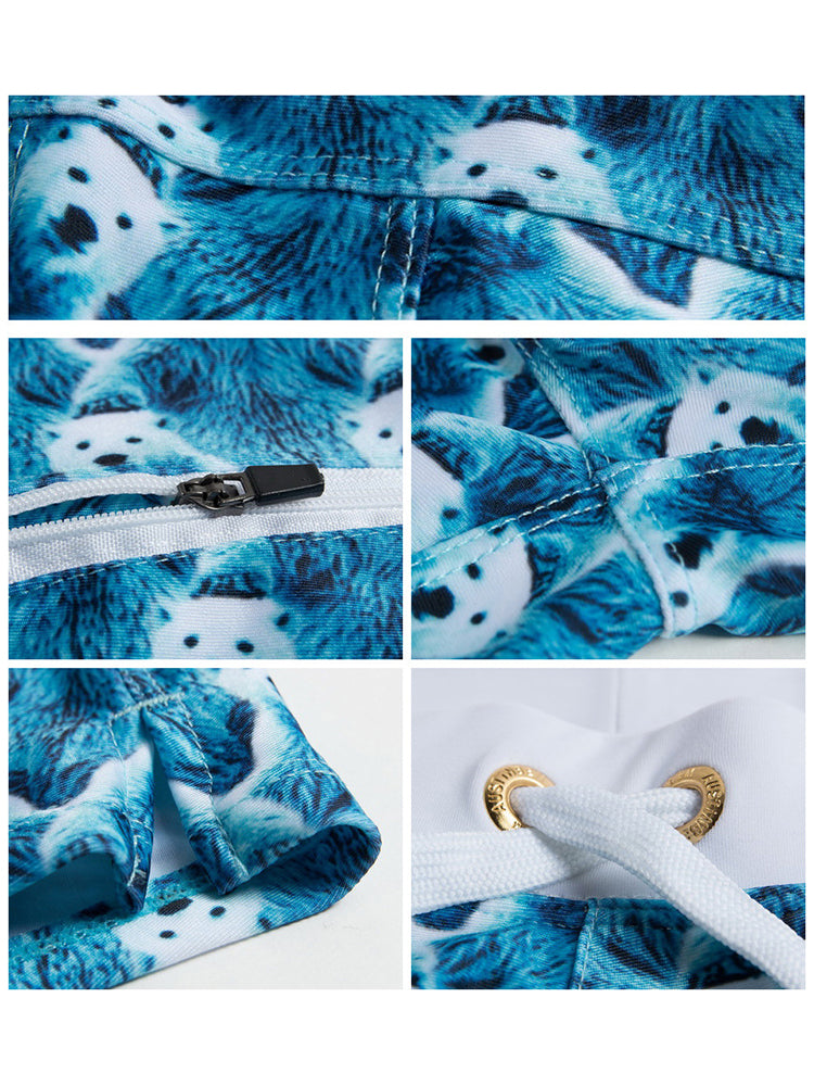 Men's Seamless Comfort Trendy Print Modern Cut Pocket Swim Trunks | dmunderwear detail image 10