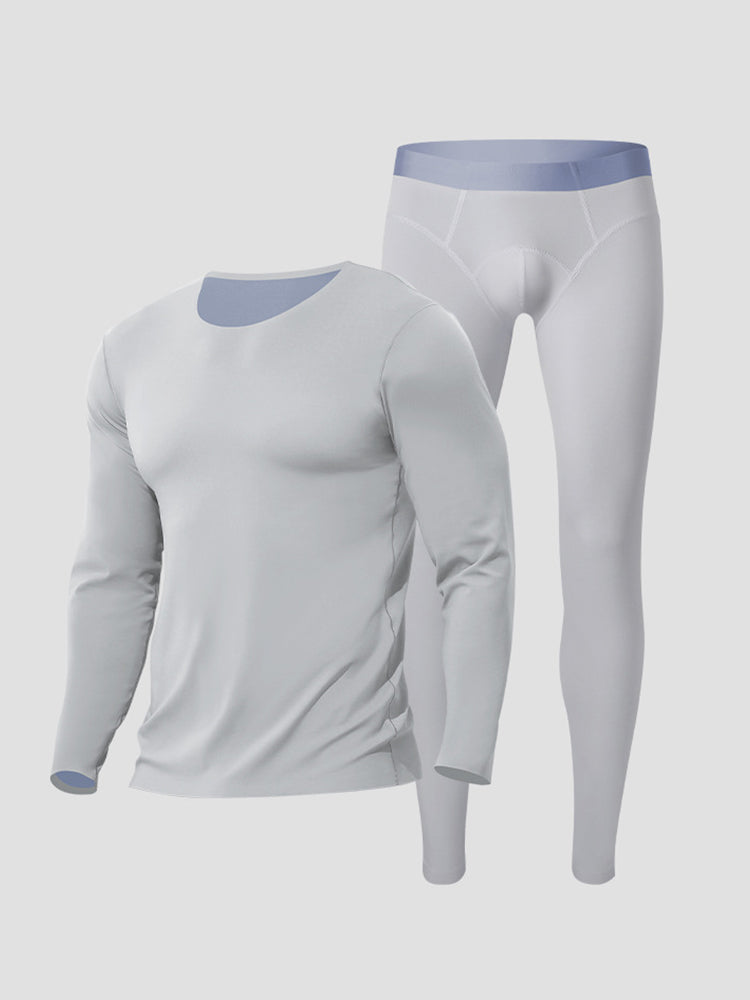 Men's Seamless Double-sided Round Neck Thermal Underwear Set | dmunderwear detail image 14