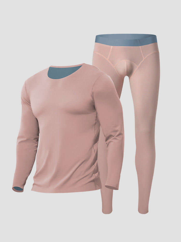 Men's Seamless Double-sided Round Neck Thermal Underwear Set | dmunderwear detail image 19