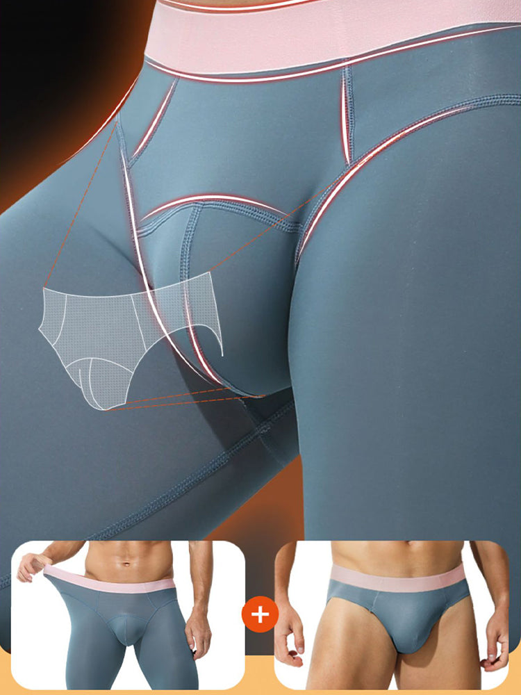 Men's Seamless Double-sided Round Neck Thermal Underwear Set | dmunderwear detail image 9
