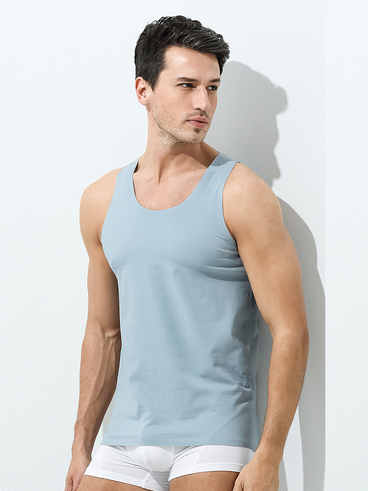 Men's Seamless Sports Fitness Vest Sleeveless Tank Top | dmunderwear detail image 4
