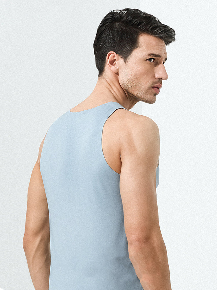 Men's Seamless Sports Fitness Vest Sleeveless Tank Top | dmunderwear detail image 5