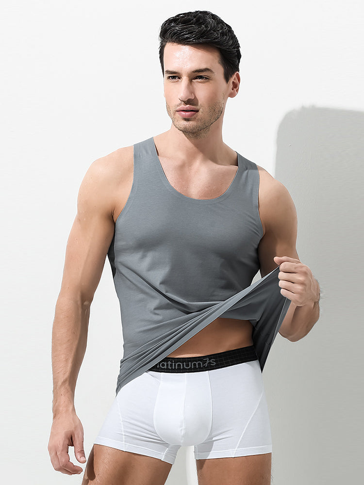 Men's Seamless Sports Fitness Vest Sleeveless Tank Top | dmunderwear detail image 7