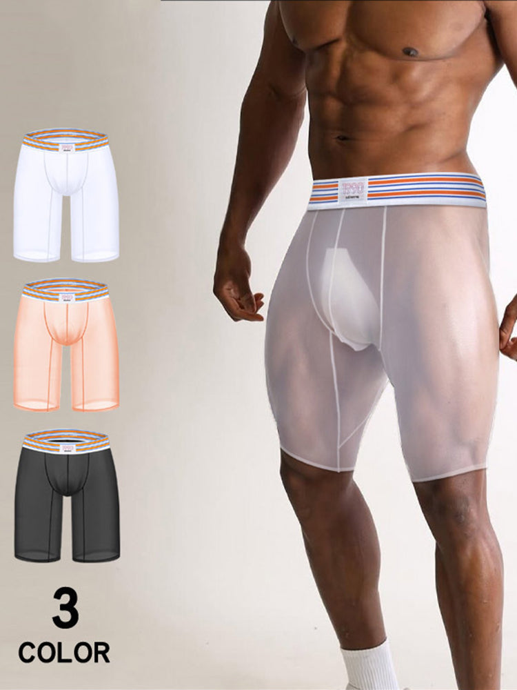Men's Semi-Transparent Sexy Sporty Seamless Comfort Stretch Midway Briefs | dmunderwear detail image 3