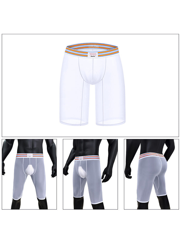 Men's Semi-Transparent Sexy Sporty Seamless Comfort Stretch Midway Briefs | dmunderwear detail image 8