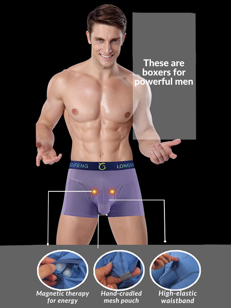 Men's Sexy Breathable Elastic Separated Pouch Trunks | dmunderwear detail image 11