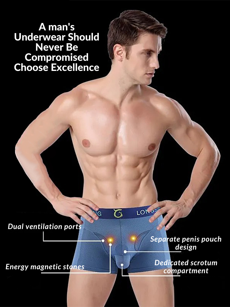 Men's Sexy Breathable Elastic Separated Pouch Trunks | dmunderwear detail image 12