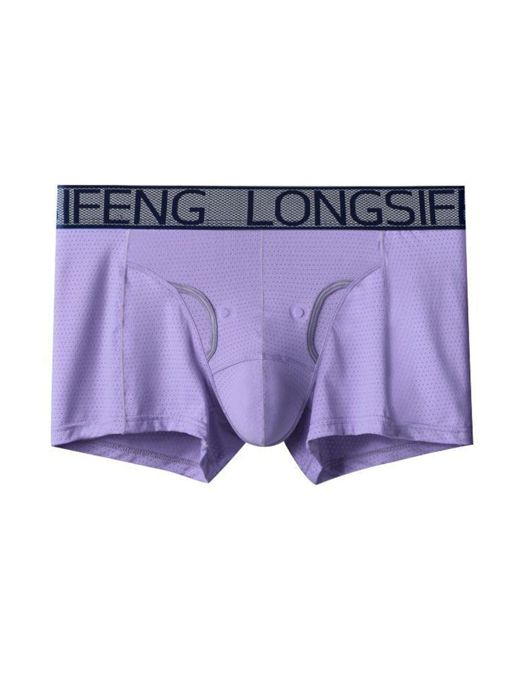 Men's Sexy Breathable Elastic Separated Pouch Trunks | dmunderwear detail image 15