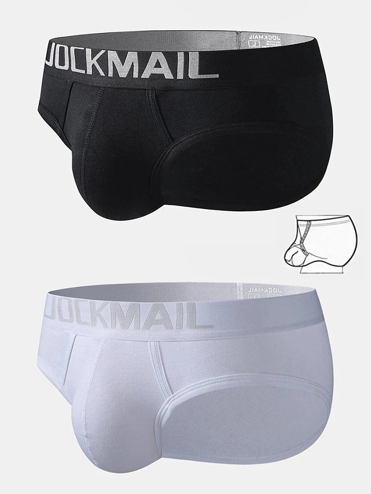 2 Pack Men's Sexy Cotton Support Contour Pouch Briefs | dmunderwear detail image 2