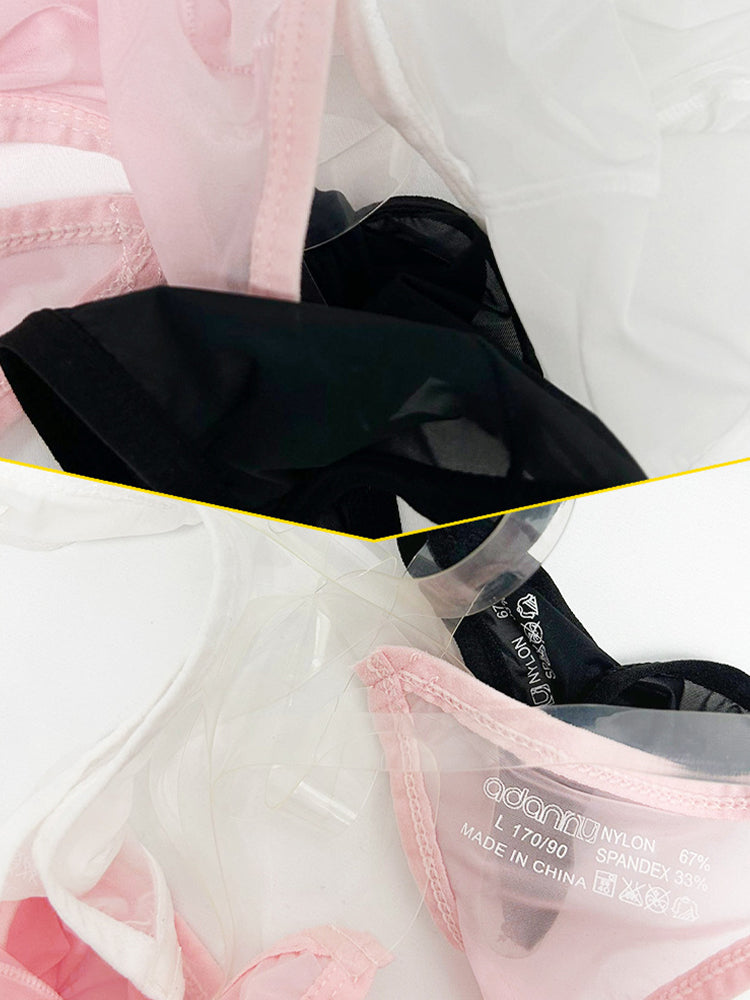 2 Pack Men's Sexy Seamless Semi-Transparent Thong & Strings | dmunderwear detail image 13