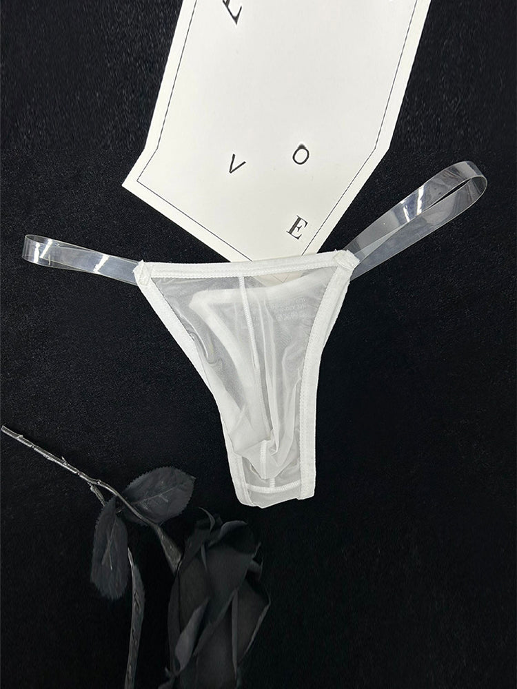 2 Pack Men's Sexy Seamless Semi-Transparent Thong & Strings | dmunderwear detail image 15