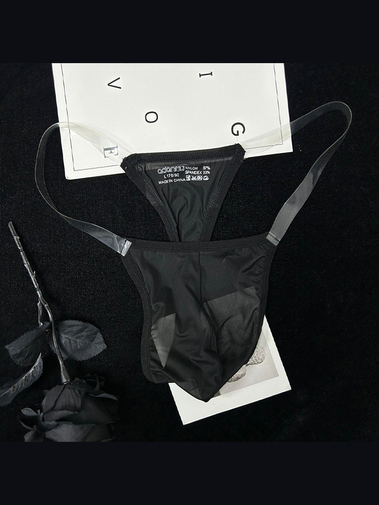 2 Pack Men's Sexy Seamless Semi-Transparent Thong & Strings | dmunderwear detail image 16