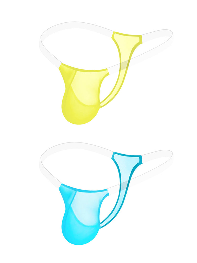 2 Pack Men's Sexy Seamless Semi-Transparent Thong & Strings | dmunderwear detail image 17