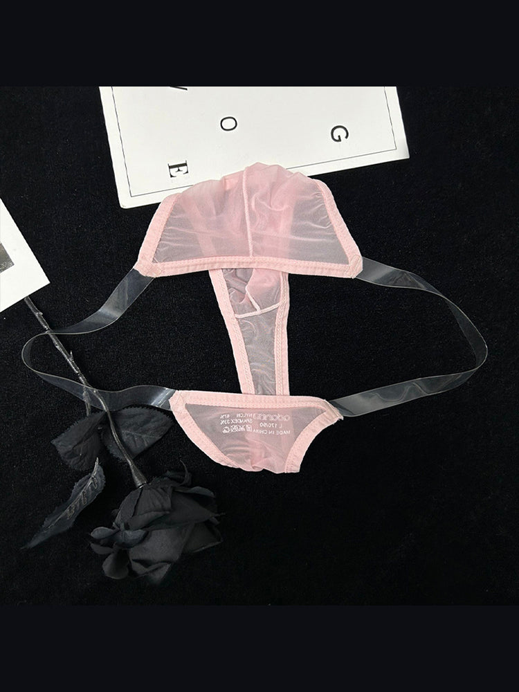 2 Pack Men's Sexy Seamless Semi-Transparent Thong & Strings | dmunderwear detail image 19