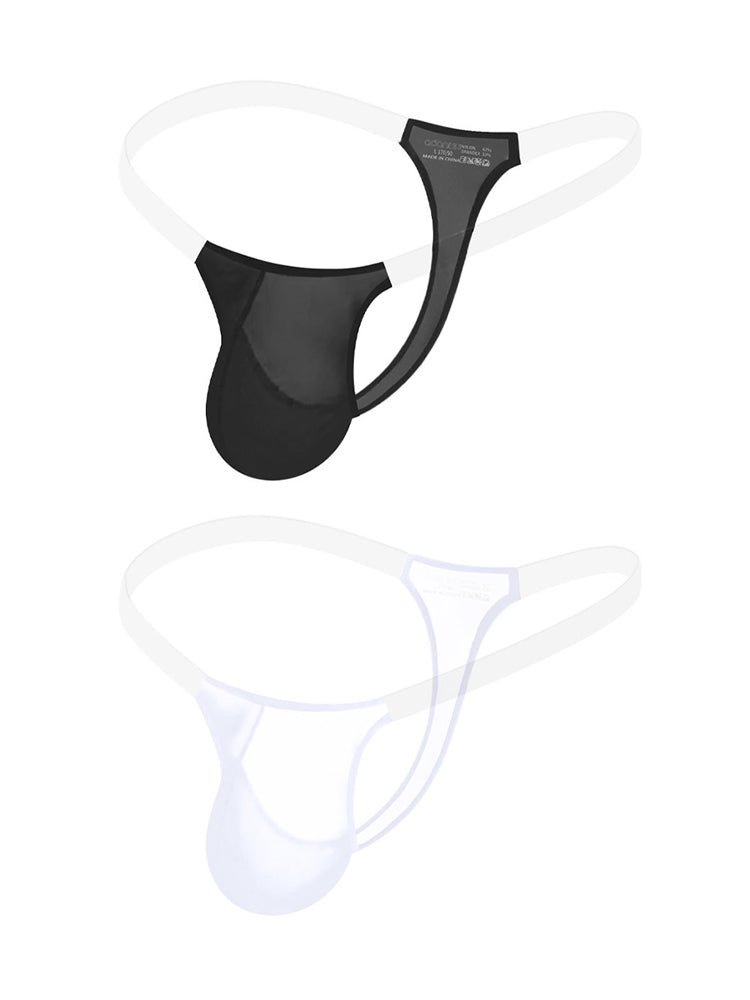 2 Pack Men's Sexy Seamless Semi-Transparent Thong & Strings | dmunderwear detail image 2