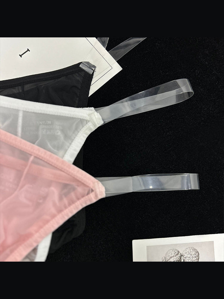 2 Pack Men's Sexy Seamless Semi-Transparent Thong & Strings | dmunderwear detail image 20