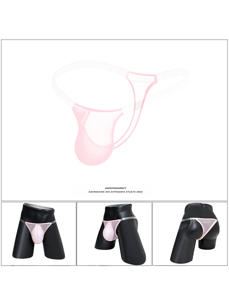 2 Pack Men's Sexy Seamless Semi-Transparent Thong & Strings | dmunderwear detail image 3